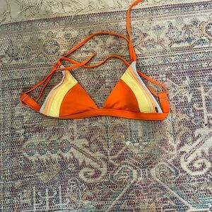 Rip Curl Orange and Yellow Bikini Top